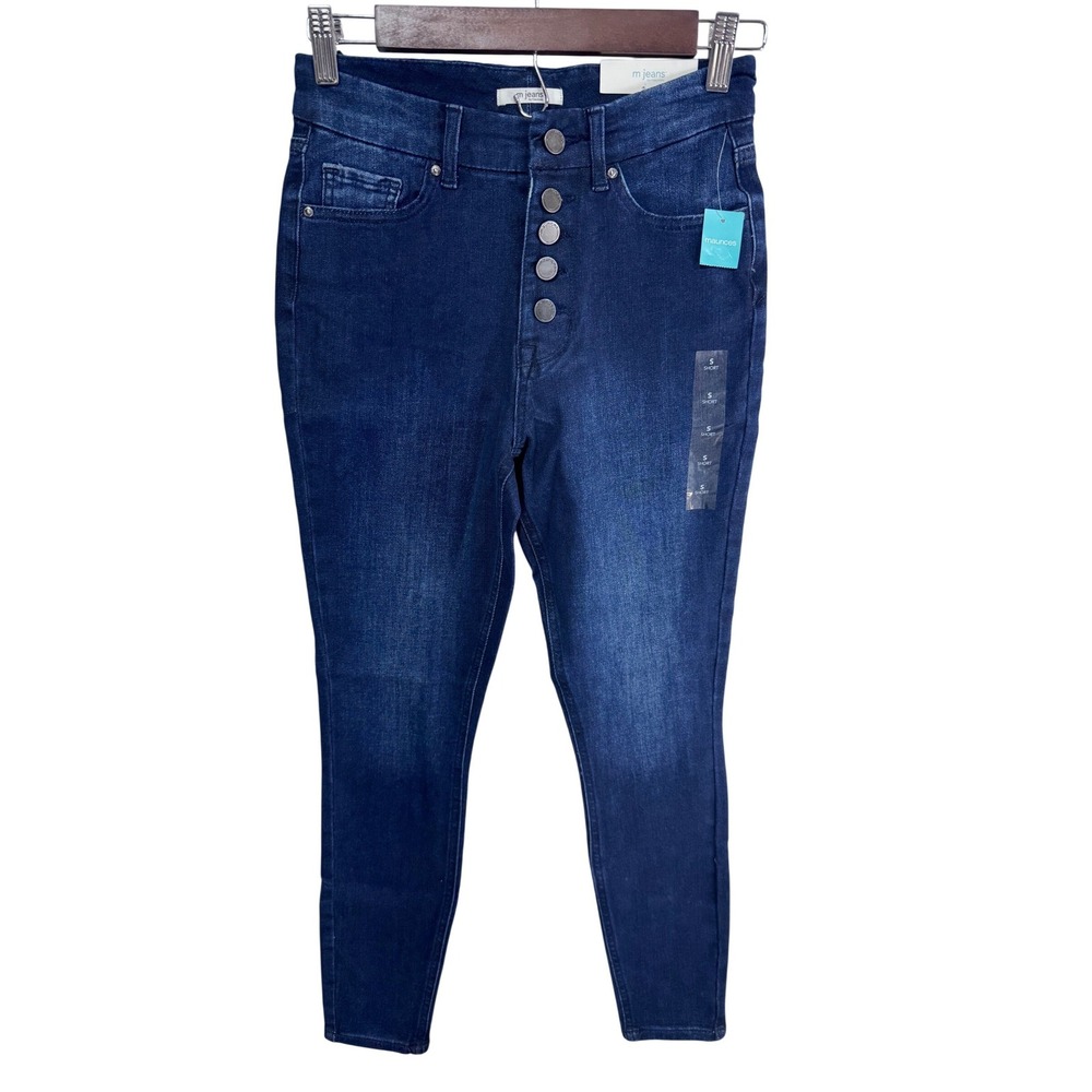 Maurices S Short Blue Jeggings Women's Limitless High Rise Button Fly - Picture 1 of 6